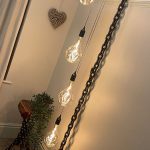 Large 4 bulb chain floor light with organic shaped amber bulbs - Absolute Bulbs - Unique lighting from upcycled materials