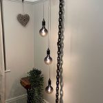 Large 4 bulb chain floor light with edison style bulbs - Absolute Bulbs - Unique lighting from upcycled materials