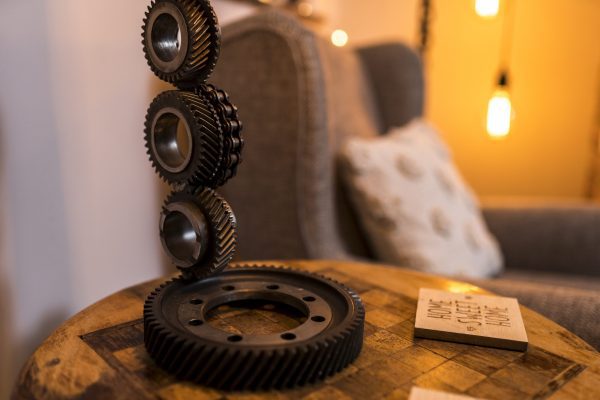 Gear Box and Chain Light - interior design beautiful artisan style lighting