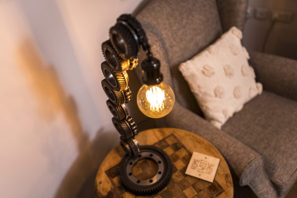 Gear Box and Chain Light - interior design beautiful artisan style lighting