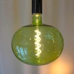 Giant Oval Shaped Glass LED Light Bulb (Green) - interior design beautiful artisan style lighting