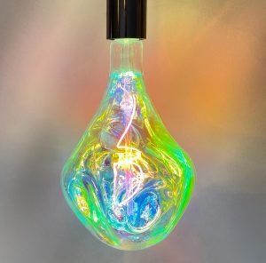 Giant Decorative ‘Organic’ LED Light Bulb (Irridescent) - interior design beautiful artisan style lighting